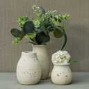 CwlwGO-Ceramic Rustic Bud Vase, Small Boho Vases Set for Country Home Decoration, Modern Farmhouse Decorations, Home Decorations for Living Room Table Decor, Mantle & Shelf Decor.