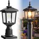 Greluna Solar Post Light Outdoor, 60 Lumens Dusk to Dawn Lamp Post Light, Solar Powered & Waterproof, Fits 6x6 Wooden Posts, 3 Inch Poles, for Garden, Pathway, Driveway, Fence & YardWarm White