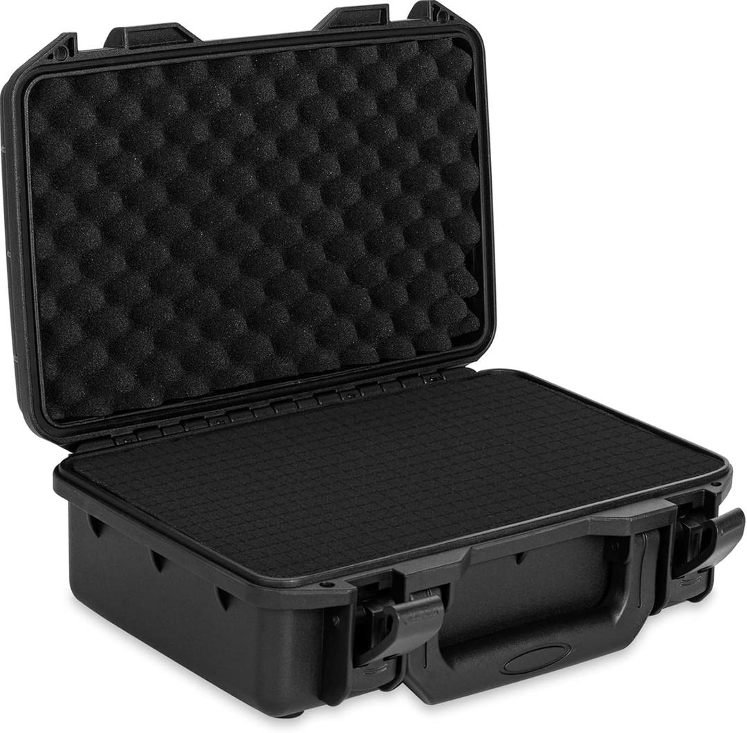 Hard Carrying Case,Shockproof Storage Box with Customizable Foam,11inch Portable Protective Tool Box for Microphone,Recorder,Electronics,Tools,Cameras,Equipment and More,11.6"x7.3"x3.9"