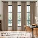 MIULEE 4 Panels Pinch Pleated Linen Curtains 90 Inches Linen Brown | Long Curtains for Living Room Bedroom Pinch Pleat Drapes Back Tab Memory Trained Semi Sheer Privacy Neutral, Farmhouse, 40"W x 90"L