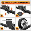 Stake Pocket Spare Tire Mount, Trailer Spare Tire Mount Fit 4 5 6 8 Lugs Trailer Wheels On 4", 4.5", 4.75", 5", 5.5", 6", 6.5" Bolt PatternsCapacity 150 Lbs, Fits 2x4 Stake Pocket