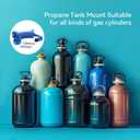 2PCS Propane Tank Holder, Propane Tank Mount, Quality ABS Gas Cylinder Holder with Screws and Safety Chain Supported 4"-12", Suitable for All Kinds of Gas cylinders (Blue)