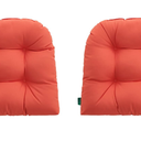 Outdoor/Indoor All Weather Tufted Wicker Chair Cushions of 2 Pieces, 2 U-Shape Waterproof Cushions for Patio Furniture,Wicker Loveseat, Red