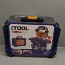 Jovow Kids Tool Bench with Realistic Tools and Electric Drill, Suitable for 3-5 Year Olds to Build Their Own Toy Workbench, 79 Pcs Realistic Toy Tools with Clothes, 32 x 26.6 x 14.4 In-Blue