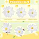 6 Pcs White Large Daisy Flowers for Decoration 12'' 15.8'' 20'' Giant Silk Artificial Flower Fake Daisy for Wedding Garden Birthday Party Bridal Baby Shower Decor, Rod is Not Included