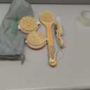 Dry Brushing Body Brush, Natural Boar Bristle Dry Brush, Bamboo Exfoliating Body, Face, Foot, Long Handle Back Scrubber Brush, Meridian Pressure for Lymphatic, Cellulite