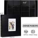 RECUTMS Photo Album for 4x6 Pictures 600 Pockets Black Inner Page Button Grain Leather Cover of Large Capacity Pictures Album Book Birthday Christmas Wedding Anniversary Memory (Black)