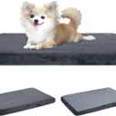 EMPSIGN Stylish Dog Bed Mat Dog Crate Pad Mattress Reversible (Cool & Warm), Water Proof Linings, Removable Machine Washable Cover, Firm Support Pet Crate Bed for Small to XX-Large Dogs, Grey