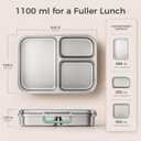 G.a HOMEFAVOR Stainless Steel Lunch Box, Green, 1100 ml/37 oz