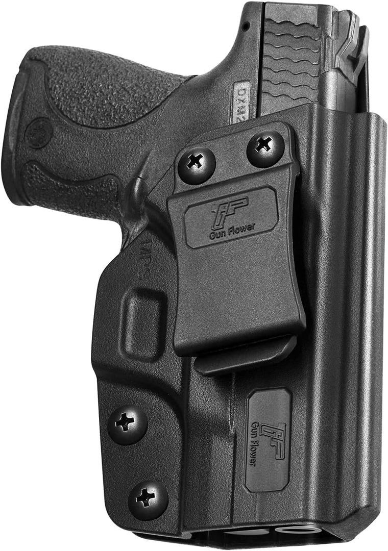 GUN & FLOWER IWB Concealed Carry Polymer Holster for M&P Shield 9mm / .40 3.1'' Pistol, Adj. Cant & Retention | Right Hand