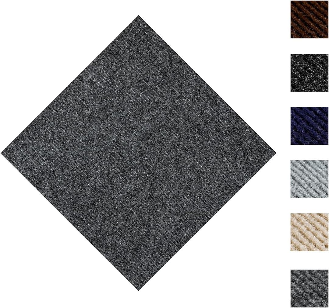 CUCOS Carpet Tiles 24" x 24" Peel and Stick, Self Adhesive Square Carpet with Soft pad, Non-Slip Carpet Floor Tiles Easy DIY for Bedroom,Living Room 10 PCS