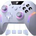 EasySMX X20 Wireless Gaming Controller with RGB Backlit, 2-Stage Hall Effect Stick, 1000Hz Polling Rate, 6-Axis Gyro on Multi-Platform, Mech Buttons- Compatible with PC/Switch/Steam/Android