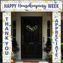 3 Pcs Banner Thank for All You Do We Appreciate You Banner for Custodial Staff Housekeeper EVS Nurse Veterans Social Worker Boss Lady Boss(Happy Housekeeping Week)
