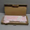 Wireless Keyboard and Mouse Combo, Reccazr 2.4G Full-Sized Keyboard and Mouse Cordless, 3 DPI Adjustable Mouse, Dual-System Keyboard for Computer/Laptop/Windows/Mac (Pink & White)