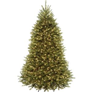National Tree Company Pre-Lit Artificial Full Christmas Tree, Green, Dunhill Fir, Dual Color LED Lights, Includes Stand, 7.5 Feet, Dual Colored Lights