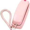 Uvital Corded Phones for Landline, Wall-Mount Telephones for Landline Phone with Loud Ringer, Home or Office Phone, No Power Required, Emergency Telephone, Pink