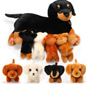Honoson Nurturing Dog Mommy Plush Set with 4 Baby Puppies Soft Cute Dog Themed Stuffed Plush Toys for Kids Girls Boys Easter Birthday Gifts(Dachshund)