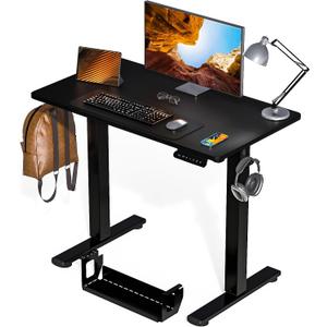 Kingant Standing Desk Height Adjustable Small Electric Stand Up Desks [35 x 20 Inch] - Ergonomic Sit Stand Desk Rising Desks for Home Office Computer Desk Stand Desk Workstation