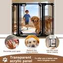 WAOWAO Clear Acrylic 40" Extra Tall Baby Gate for Stairs Modern Design Acrylic Auto Close Pet Gate, 29.52"-47.24" Wide Safety Baby Gate for Doorways,Black Clear Dog Gates Indoor, Hallways,Kitchen