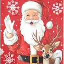 Christmas Santa Claus Reindeer Dishwasher Magnet Cover 23x26 in Refrigerator Magnetic Stickers for Kitchen Home Decoration Fridge Panel Decal Pad