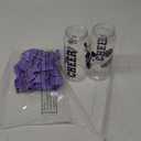 12 Pcs Cheerleader Gift Bulk for Team Cheer Cups 14 oz Bow Water Bottle Plastic Cheer Tumblers with Lid and Straw for Cheerleader Sport Party Favor Senior Night Gift (Purple)