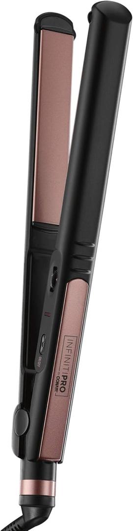 CONAIR INFINITIPRO Rose Gold Ceramic Flat Iron, 1-inch (Black)