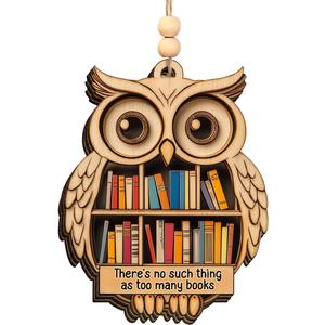 2 x 2025 Book Ornaments for Christmas Tree, Gift for Book Lover Women, Wooden Ornaments as Bookish Gifts for Christmas Tree Decorations, Gifts for Readers Hanging Xmas Decor