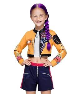 ACLGCSU Singer Costume for Girls, POP Group Costume for Kids, Halloween Stage Star Cosplay Dress Up, 150