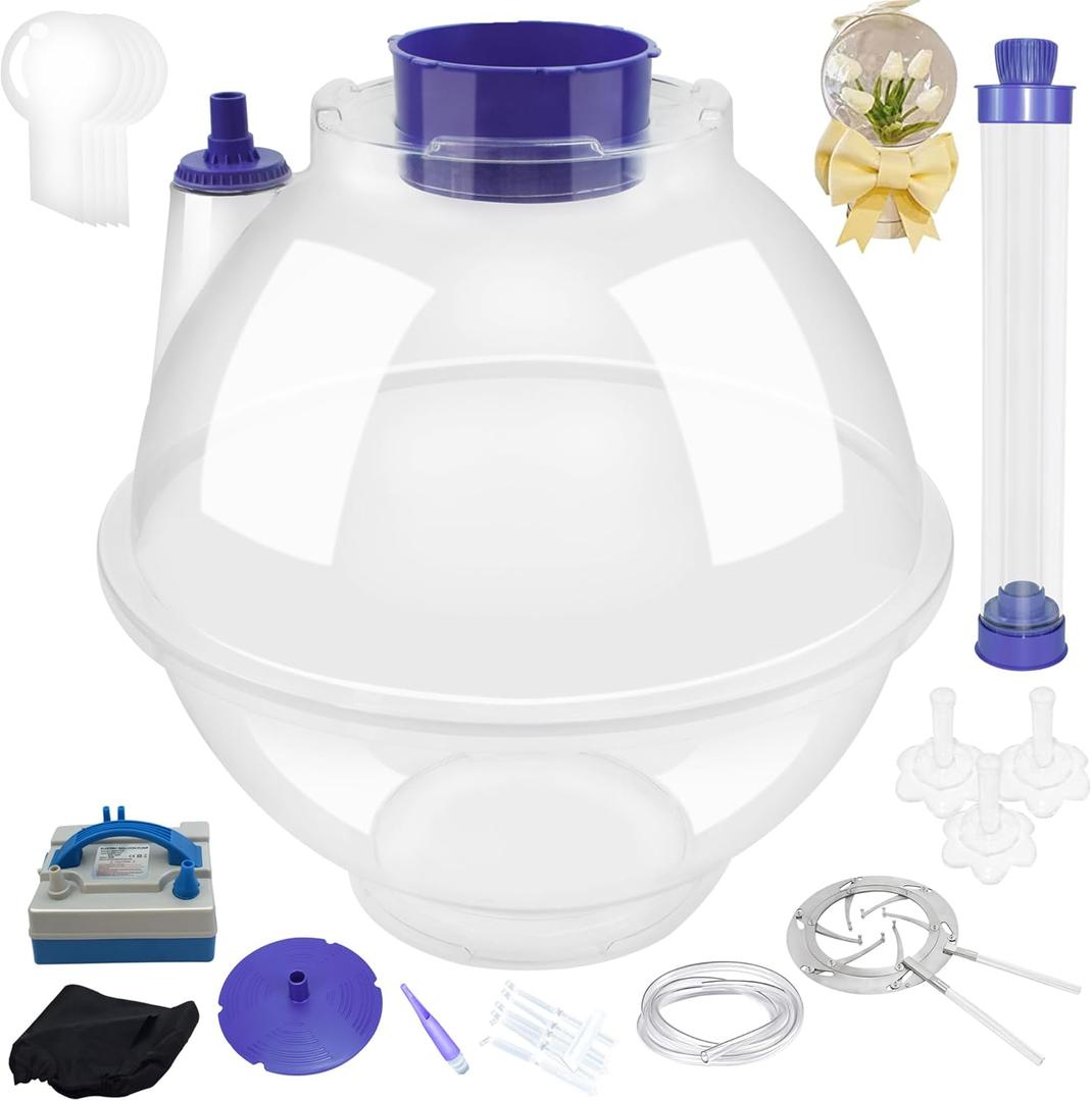 Large Balloon Filling Machine with Flower Stuffer Tube - DIY Balloon Gifts for Birthday Party, Christmas Decoration