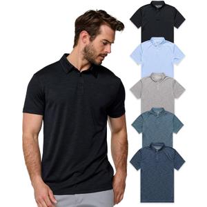 INTO THE AM Dri Fit Polo Shirts for Men 4XL Moisture Wicking Golf Polos Athletic Performance Mens Polo Shirts
