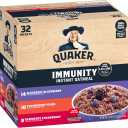 Quaker Immunity Instant Oatmeal, 3 Flavor Variety Pack, Good Source of Vitamins C, D, & Zinc, Whole Grains, No Artificial Flavors, No Colors from Artificial Sources, 1.41 oz Packets, (32 Pack) BB 03/30/26