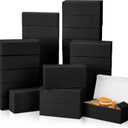 FillTouch 36 Pcs Pink Cookie Boxes Small Bakery Gift Boxes for Dessert Donuts Pie Candy Macaroo(6 x 3 x 1.8 Inch,Black)