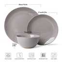 ALOFMO Ceramic Dinnerware Sets-12 Pieces Set, Plates Pasta Bowls Soup Bowls, Modern Stoneware Dishes, Reaction Glaze Black (Sky white)