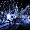 2-Pack 400 LED Solar String Lights for Outside Fairy Waterproof Outdoor with 8 Modes Christmas Tree Balcony Party Wedding Decorations (Cold White)