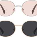 Retro Oval Sunglasses - Sunglasses for women,Fashion Sunglasses,Classic Shades UV400 Protection, 2 Pack Sunglasses