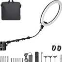 EMART 21 Ring Light Wall Mount with Phone Holder, Rotatable Boom Arm Overhead Light Stand with Remote Control for Photography Lighting Studio, Live Streaming, Salon, Barber Light, Beauty Tattoo