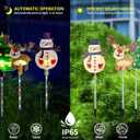 6 Pack LED Outdoor Solar Ground Inserted Christmas Decorative Lights, Waterproof Solar Courtyard Tree Snowman Reindeer, With 8 Color Modes