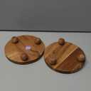 Display Stand Acacia Wood Round Wooden Display Stand Tray for Display Farmhouse for Kitchen or Bathroom Counter (6" X 6" X 1.5") (Set of 2)