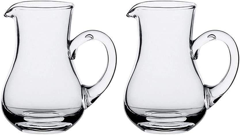2pcs Glass Creamer Pitcher Sauce Serving Pitcher Milk Creamer Jug,100ml