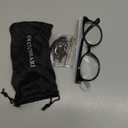 OCCI CHIARI Blue Light Reading Glasses Women Computer Round Readers for Petite Face (Black)