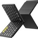 Samsers FullSize Foldable Bluetooth Keyboard, KF08S Wireless Folding Keyboards with PU Leather Cover, Portable Travel for iPhone iPad Smartphone Tablet Laptop, Android Windows Mac OS, Black