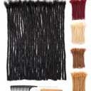 DAIXI 0.24Inch Thickness 14 Inch 30 Strands 100% Real Human Hair Dreadlock Extensions for Man/Women Full Head Handmade 0.6cm Thinner Can Be Dyed and Bleached Soft Dreadlocks with Needle and Comb