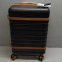 Luggage Sets 3 Piece with Spinner Wheels, Lightweight PC Hardside Suitcase with TSA Lock & YKK Zippers, 20 Inch Carry On Luggage with Travel Bag for Men and Women, Black