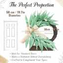 Spring Greenery Wreath 20", Half Moon Wreath for Front Door