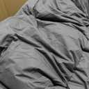KAKABELL Pinch Pleat Goose Down Feathers Fiber Comforter Full/Queen Size All Season-Ultra Soft and Cozy Noiseless Duvet Insert with Egyptian Cotton Blend Cover,Fluffy Warm Comforter (Grey,90"X90")