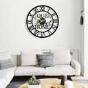 16 Inch Large Outdoor Clock, Modern Black Farmhouse Metal Roman Decorative Clock Above a Doorway, Silent Battery Operated Analog Wall Clock for Living Room, Kitchen, Office