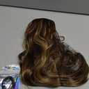 FESHFEN Ponytail Extensions - Drawstring Ponytails Hair Extension Long Curly Wavy Hair Piece Synthetic Pony Tail Hairpieces for Women, Golden Brown Mix Blonde 18 inch