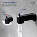 KENES Matte Black Tub Shower Faucet Set Complete with 10-Inch Rainfall Shower Head and Tub Spout, Square Tub and Shower Trim Kit, KE-6024A-2 (Shower Valve Included)