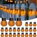 GIGALUMI 24 Pack Solar Lanterns for Outside,Solar Hanging Lights Outdoor Waterproof with Flickering Flame,Solar Powered Outdoor Lights Garden Decor for Yard,Patio,Tree,Camping,Festival Decoration