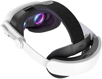 KIWI design K4 Boost Battery Head Strap for Meta Oculus Quest 3/3S, Adjustable VR Headband Accessories with Dual Charge, Extend Playtime & Reduce Facial Stress